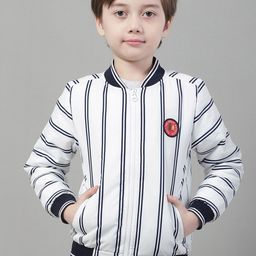 HOUSE OF VEDAS Boys Striped Lightweight Bomber Jacket-picture-21