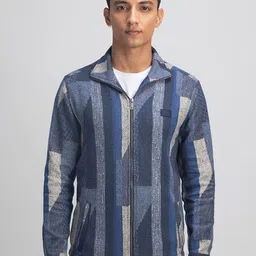 URBARO Men Checked Longline Cycling Bomber Jacket-picture-40