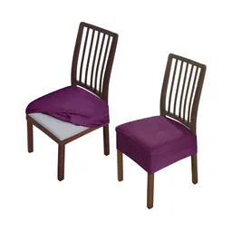 HOKIPO Purple 2 Pieces Velvet Chair Covers-image-10