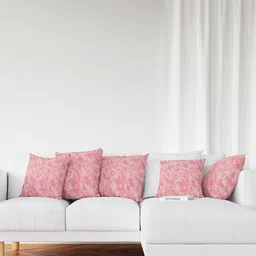 Jaipur Folk Red & Pink 5 Pieces Printed Square Cushion Covers-picture-24