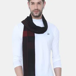 FabSeasons Unisex Black & Red Striped Acrylic Muffler-picture-27