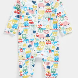 mothercare Infant Boys Multicoloured Printed Pure Cotton Sleepsuit-picture-43