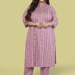 MIRCHI FASHION Women Off White Ethnic Motifs Pure Cotton Kurta with Trousers & Dupatta-picture-21