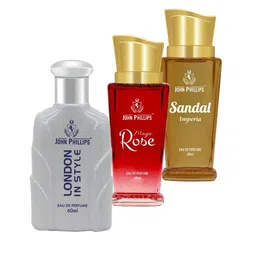 JOHN PHILLIPS Set Of 3 London In Style - Magic Rose - Sandal Eau De Perfumes 60ml Each-picture-15