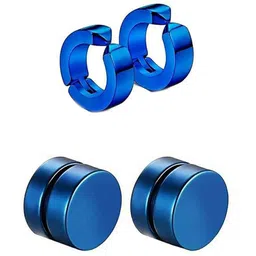 VIEN Unisex Set Of 2 Circular Hoop Earrings-picture-13