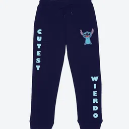 YK Disney Boys Lilo & Stitch Graphic Printed Mid Rise Joggers-image-91