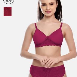 FIMS Women Pack Of 2 Solid Cotton Lingerie Set-picture-35