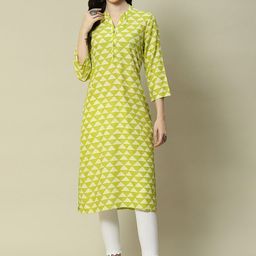 rangriti RangritiGeometric Printed Band Collar Kurta-picture-16