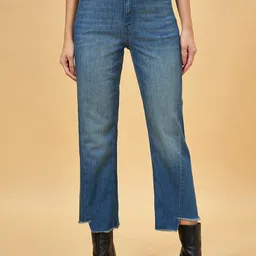 SF JEANS by Pantaloons Women Straight Fit High-Rise Light Fade Stretchable Cropped Jeans-image-33