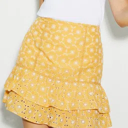 DOROTHY PERKINS Women Cotton Schiffli Embroidered Broderie Frill A-Line Mini Skirt-image-37