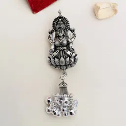 ABDESIGNS Silver-Plated Beaded Brass Saree Clip image 1