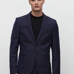 SELECTED Checked Single-Breasted Slim-Fit Formal Blazer-picture-40