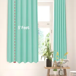 Kuber Industries Green Rod Pocket Black Out Window Curtain-picture-11