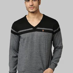 Raymond Men Grey & Black Pullover-image-28