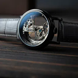 EARNSHAW Men Embellished Leather Bracelet Style Analogue Automatic Motion Watch ES-8225-07-image-0