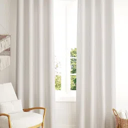 LINENWALAS Happy Sleeping White 2 Pieces Black Out Window Curtains-picture-14