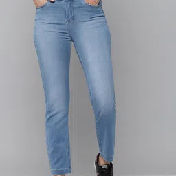 SHOWOFF Women Blue Jean Straight Fit High-Rise Light Fade Stretchable Jeans-picture-21
