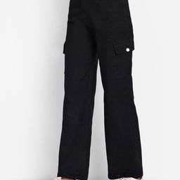 Next One Women Smart Wide Leg High-Rise Stretchable Cargo Jeans-picture-12