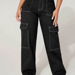 Next One Women Smart Wide Leg High-Rise Clean Look Cotton Stretchable Jeans-picture-4