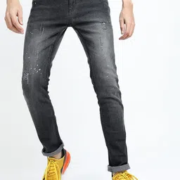 HIGHLANDER Men Grey Slim Fit Light Fade Stretchable Jeans-picture-32
