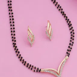 Estele Gold Plated CZ Studded Mangalsutra Set-picture-33
