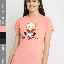 Fabflee Pack Of 3 Graphic Printed Cotton T-shirt-picture-35