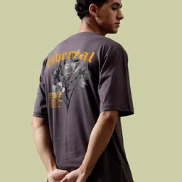 Mad Over Print Round Neck Applique Cotton Oversized Tshirt-image-97