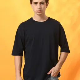 FITINC Men Drop-Shoulder Sleeves Bio Finish Round Neck  T-shirt-image-87