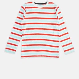 Pantaloons Junior Boys White & Red Striped Pure Cotton T-shirt-picture-21