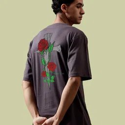Mad Over Print Round Neck Applique Cotton Oversized Tshirt-picture-10