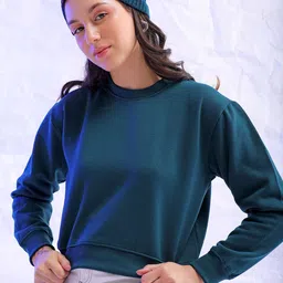 Freehand by The Indian Garage Co Round Neck Drop-Shoulder Sleeves Sweatshirt-picture-3