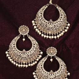 Adwitiya Collection Women 24CT Gold-Plated Stone Studded and Beaded Jewellery Set-picture-30