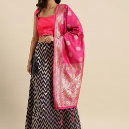KALINI Woven Design Semi-Stitched Lehenga & Blouse With Dupatta-picture-20