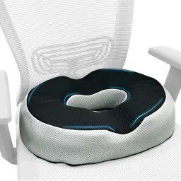 SLEEPSIA Cool Gel Memory Foam Donut Pillow Cushion for Lower Back Black-image-96