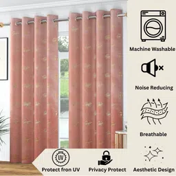 GEET CREATIONS Green Set of 2 Floral Window Curtain image 3