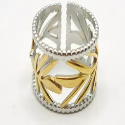 SAPRAA TRENDS Women Anti Tarnish Staineless Steel Dual Tone Adjustable Ring-picture-34