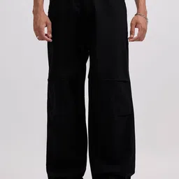 Espanshe Men Solid Custom Loose Fit Easy Wash Cotton Joggers Trousers-picture-38