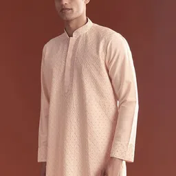 KALKI Fashion Men Ethnic Motifs Embroidered Regular Thread Work Kurta with Trousers image 3