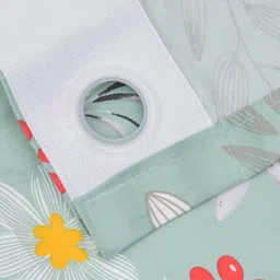 Aura Green & White Set of 2 Floral Door Curtain image 4