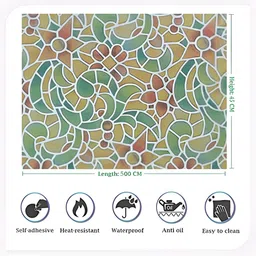 INDIAN ROYALS Green Window Film Printed Self-Adhesive & Durable Window Sticker image 4