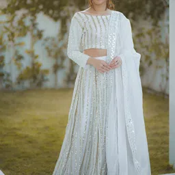 Anara Embellished Sequinned Semi-Stitched Lehenga & Unstitched Blouse With Dupatta-picture-12