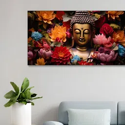 nestroots Gold-Toned & Red 1 Piece Canvas Other Wall Paintings-image-96