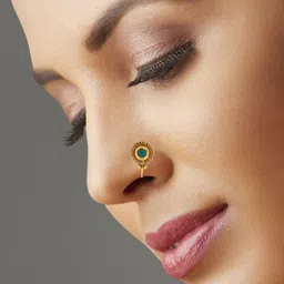 DZINETRENDZ Gold-Plated Pearls Stud Nosepin image 4