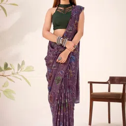 MADHAVPRIYA Ethnic Motifs Printed Brasso Saree With Blouse Piece-picture-52