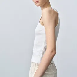 MANGO Ribbed Halter Neck Top image 3