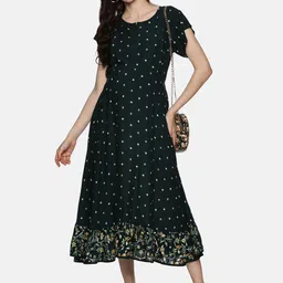 Nejo Printed Maternity Fit and Flare Midi Dress image 5
