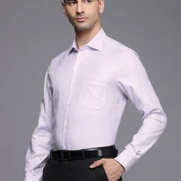 Louis Philippe Classic Textured Self Design Wrinkle Free Pure Cotton Formal Shirt image 2