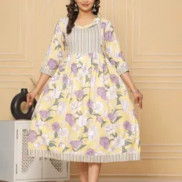 TANISHA Floral Print Maternity A-Line Three-Quarter Dress-picture-31