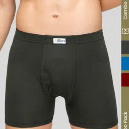 Amul Comfy Men Pack Of 3 Assorted Solid Cotton Trunks-image-47