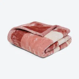 Monte Carlo Pink & White Floral Printed Heavy Winter Single Bed Blanket 994 GSM image 5